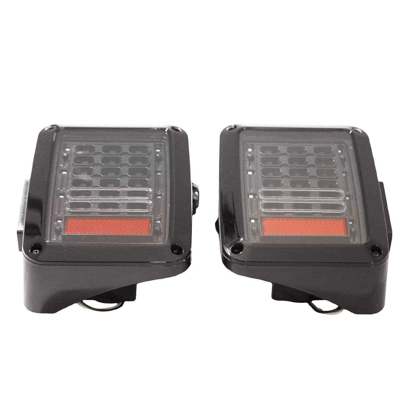 Pair of ATC Jeep LED tail lights with polycarbonate lens for 2005-2017 Jeep Wrangler JK, brighter and faster illumination than stock lights.