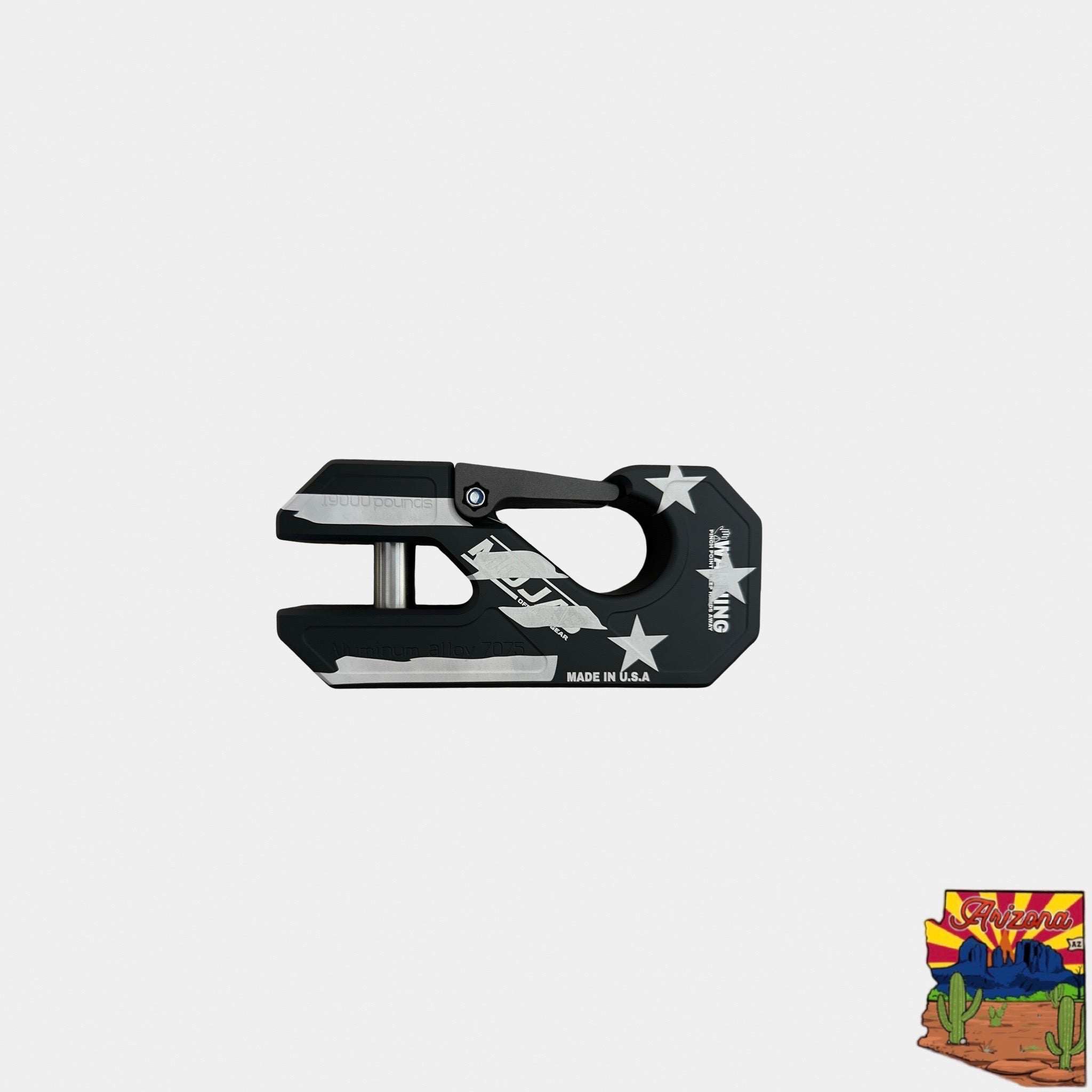 Aluminum Winch Shackle, Closed Latch with Lifetime Warranty