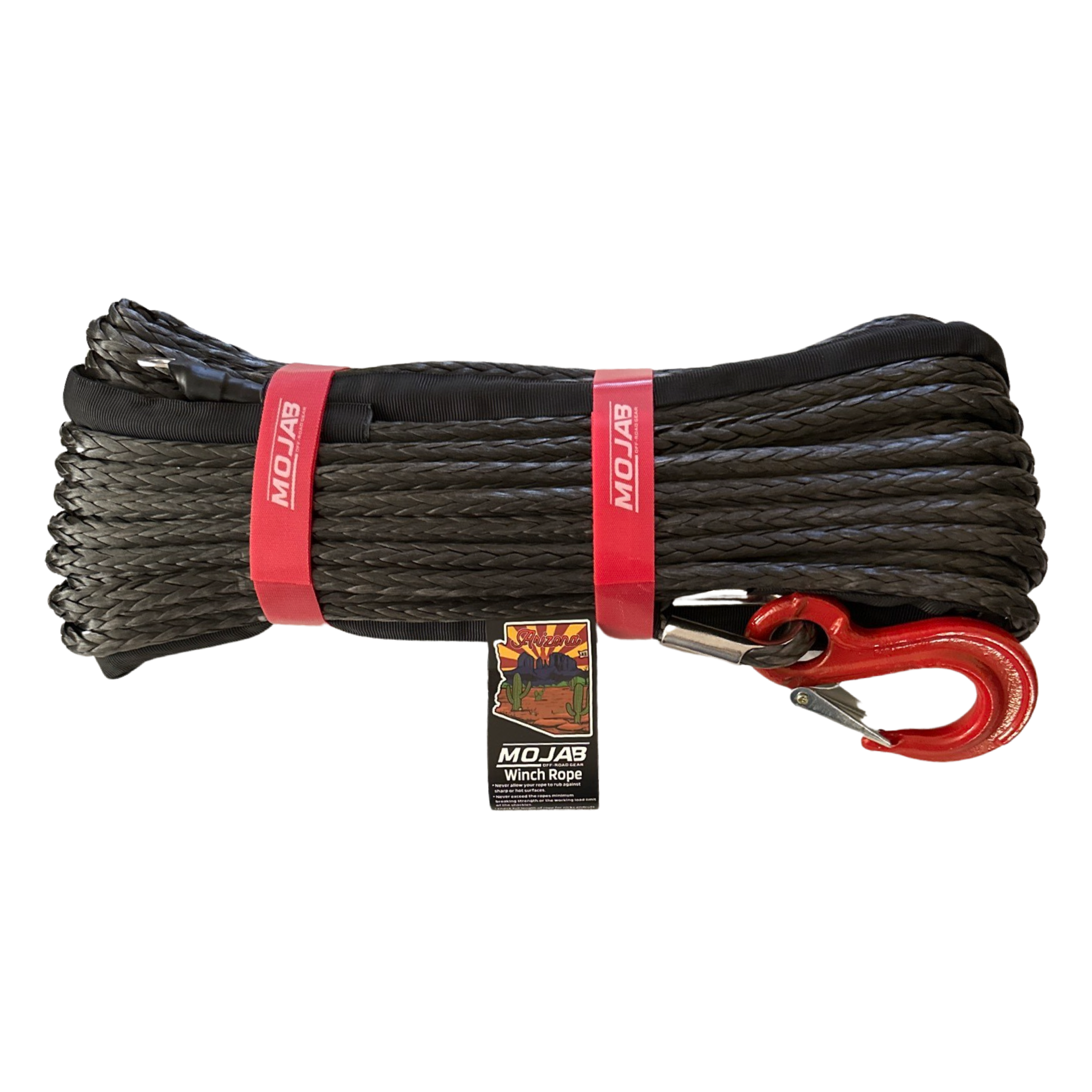 Synthetic Winch Rope - 3/8'' x 85 FT. | Forged Hook - Durable