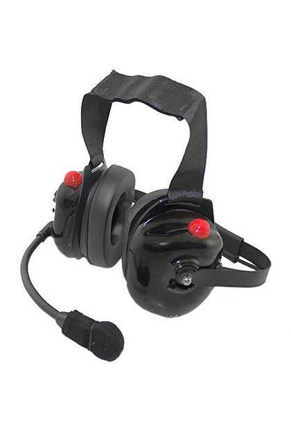 Crew Chief Headset for two radios with adjustable microphone and noise-canceling features.