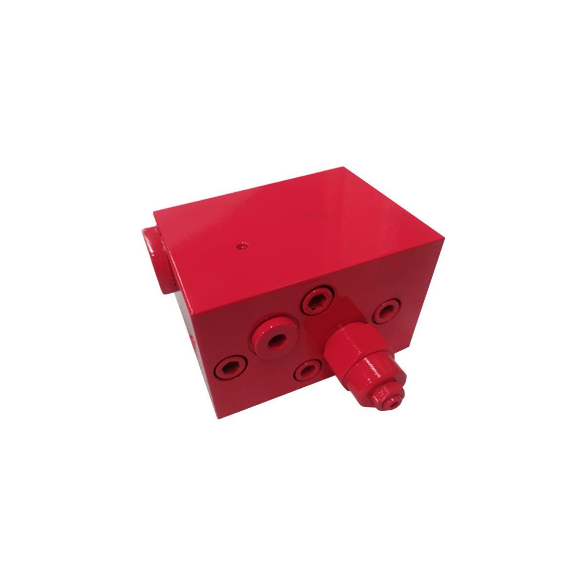 Red Balanced Valve Assembly BV20JP industrial hydraulic part isolated on white background