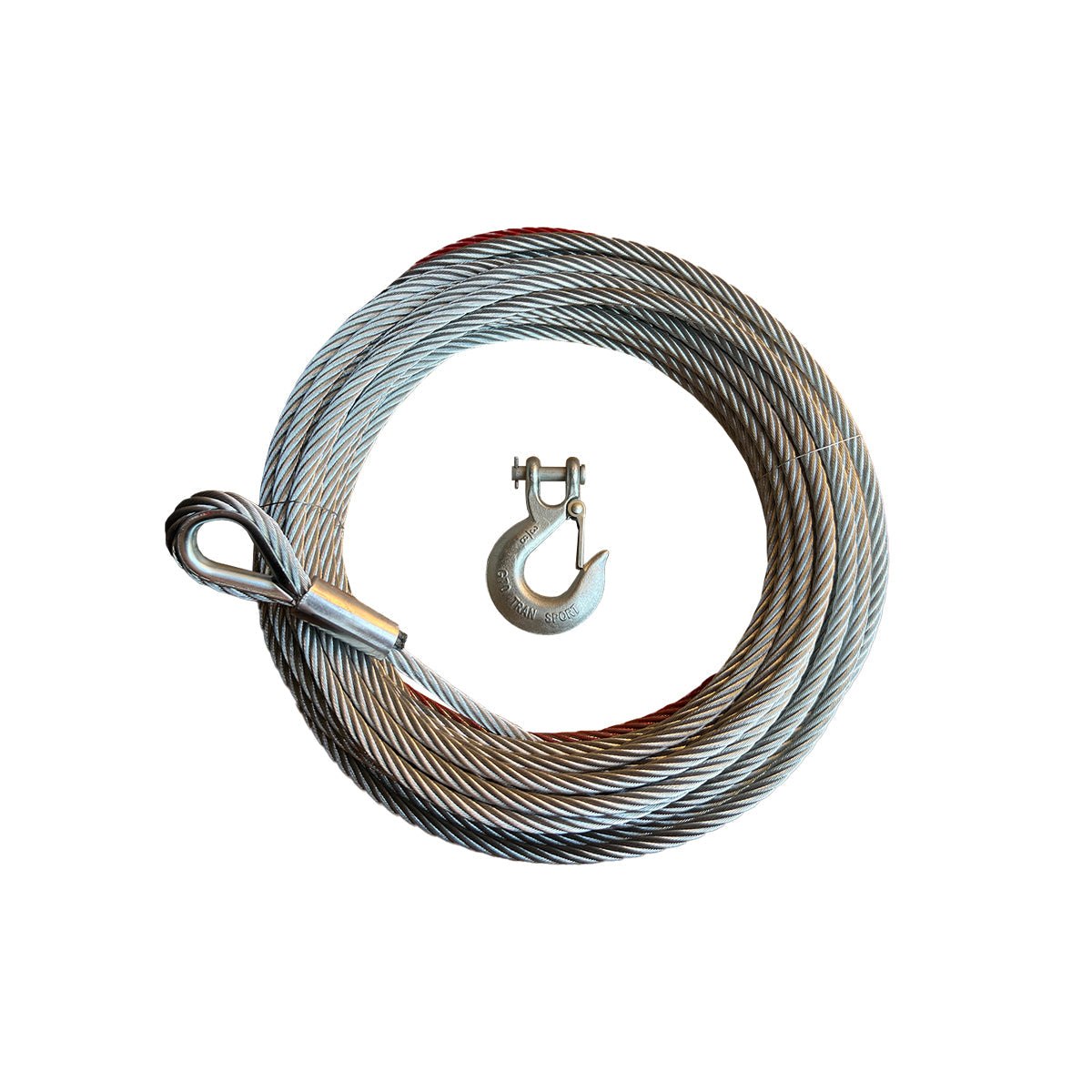 Steel Cable with Hook | 13/32”×83.7' | Heavy Duty Applications