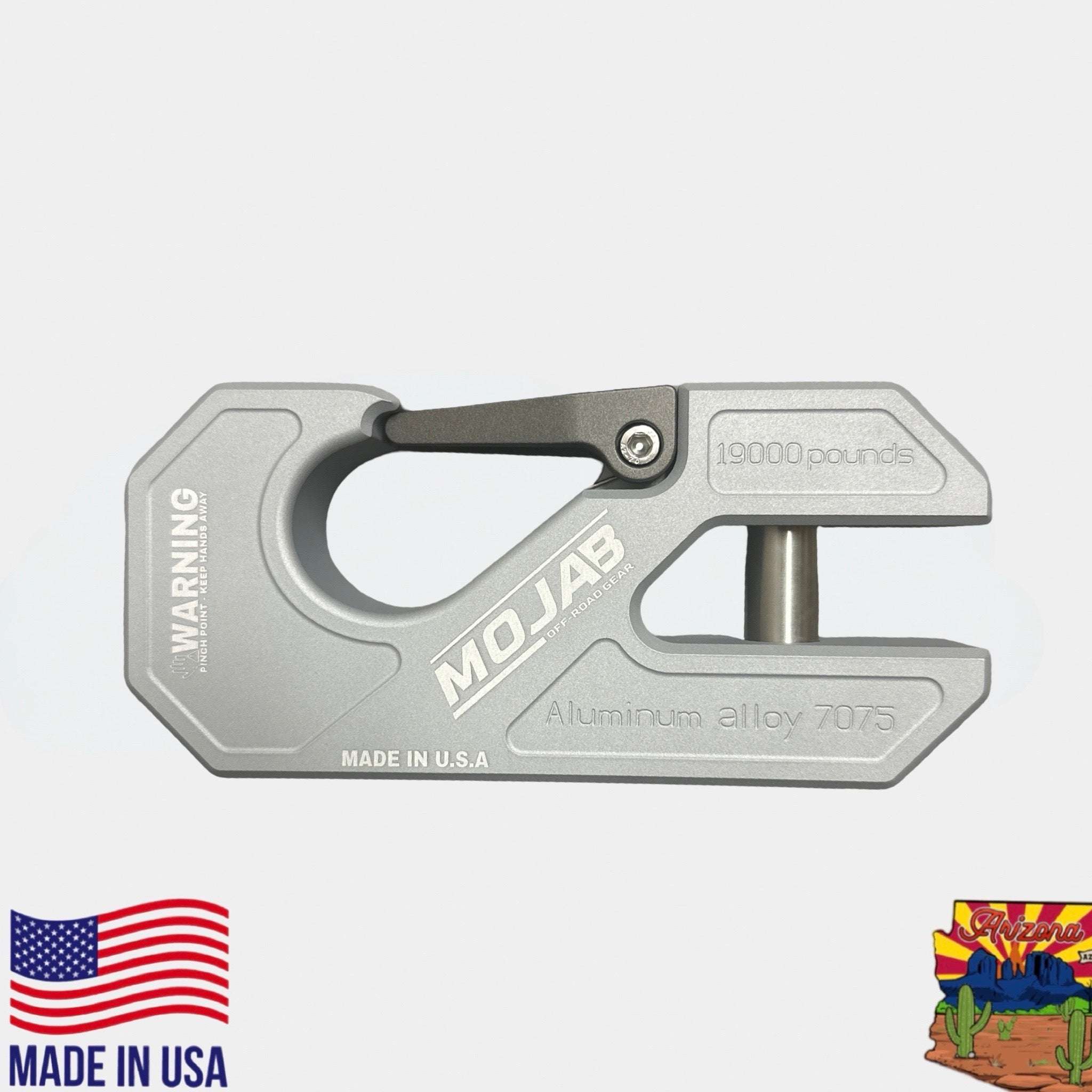 Aluminum Winch Shackle, Closed Latch with Lifetime Warranty