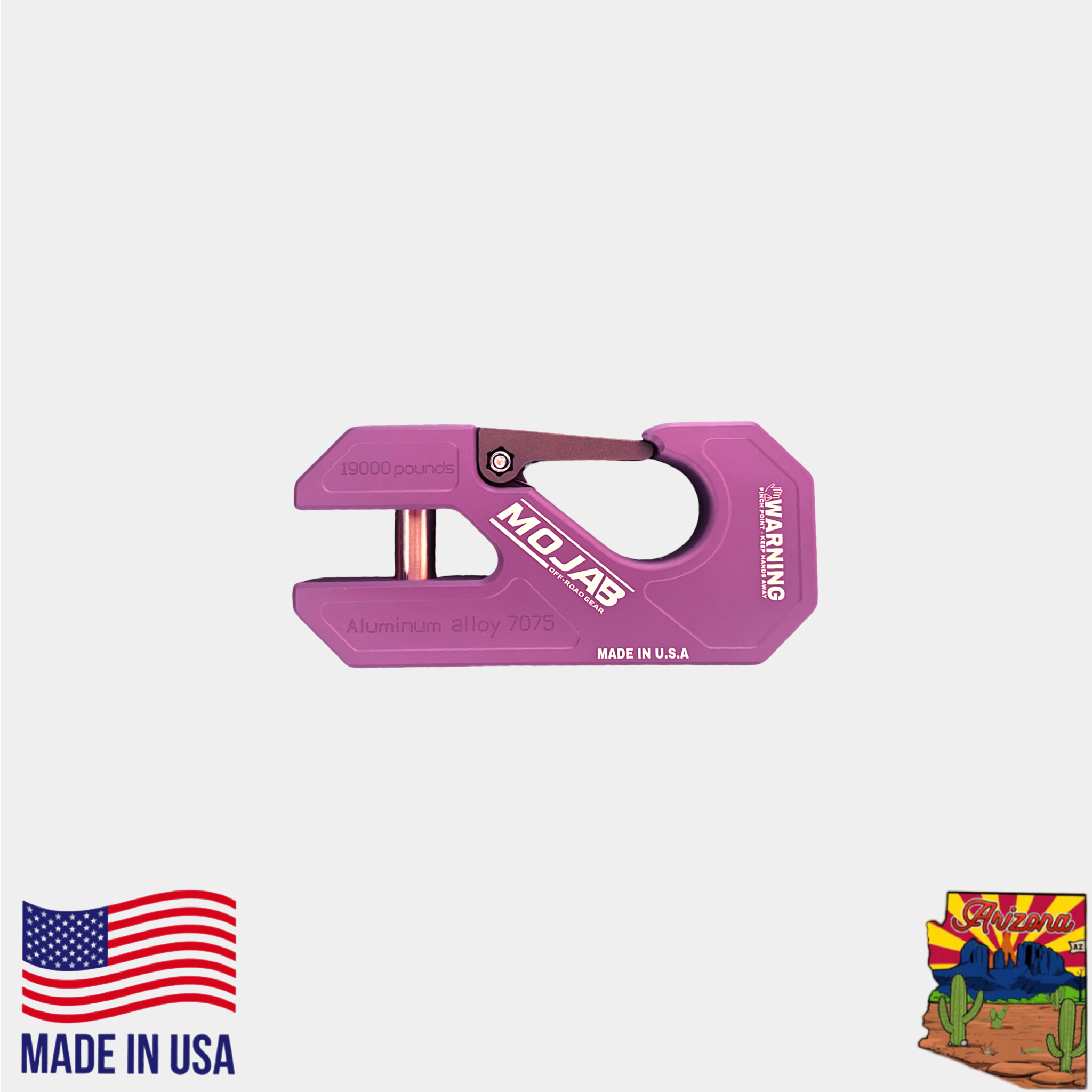 Aluminum Winch Shackle, Closed Latch with Lifetime Warranty