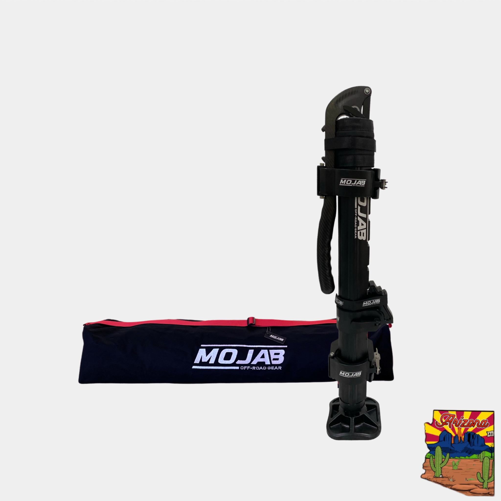 CarbonPro SXS hydraulic jack with mounting clamps and Mojab storage bag for off-road vehicles