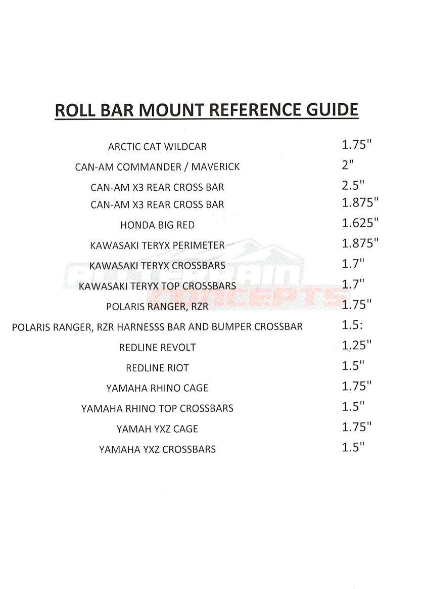Universal UTV Bracket: Mount For Polaris, Razor, Rhino, Yamaha