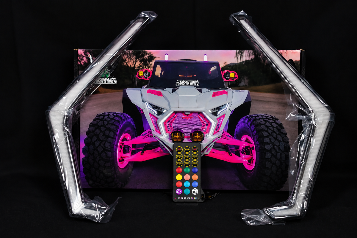 Polaris RZR Pro Series RGBW LED Chasing Fang Lights | App Control & Turn Signal Sync