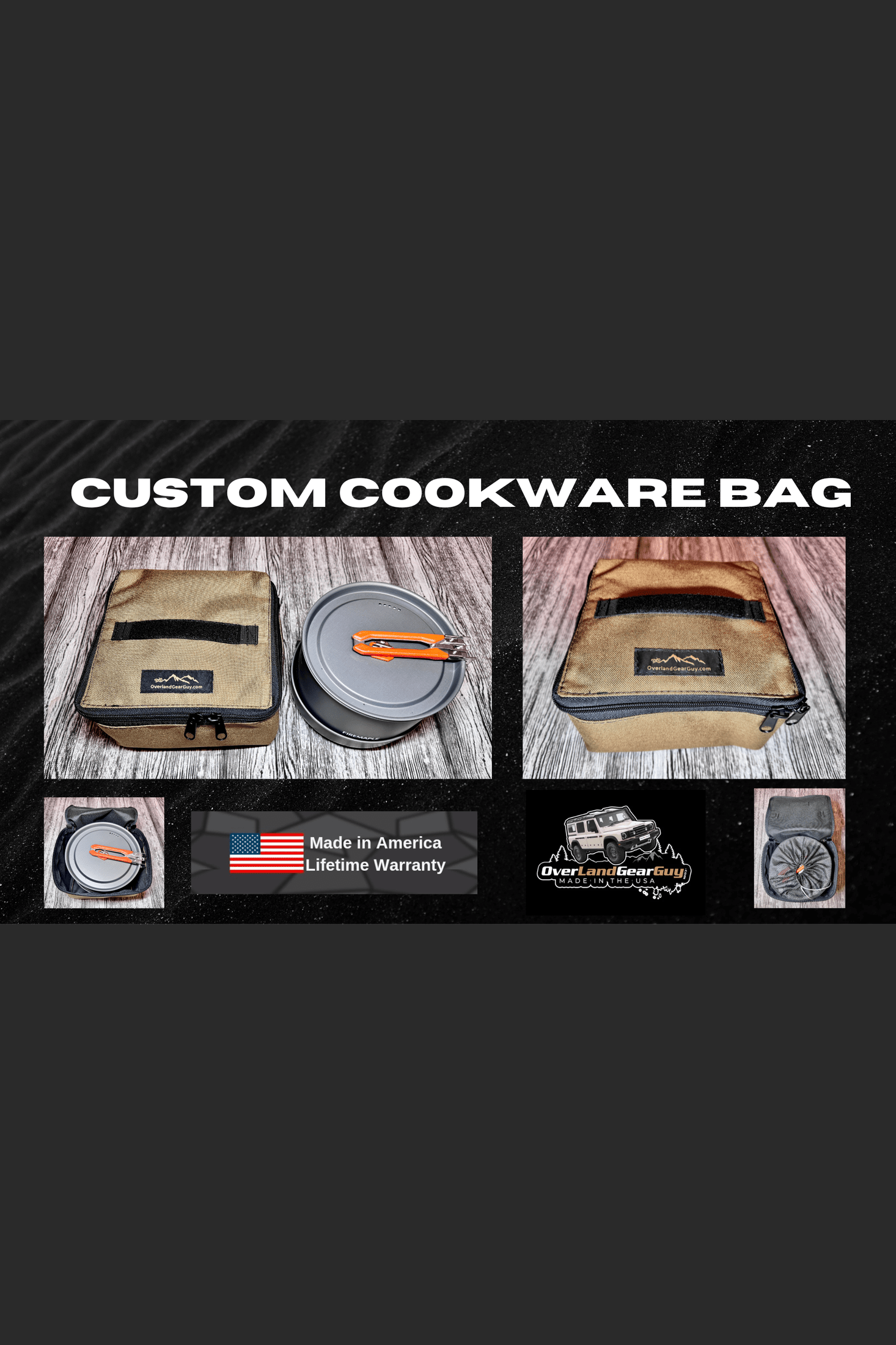 Fire-Maple Feast 4 Piece Camping Cookware Kit durable custom storage bag with handle and zipper closure