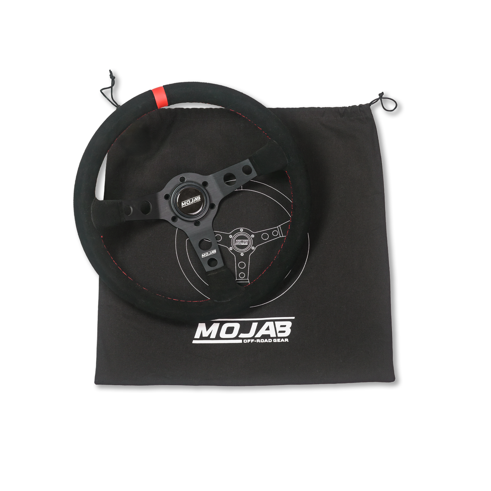 MOJAB 13.5'' Deep Dish Steering Wheel Leather or Suede