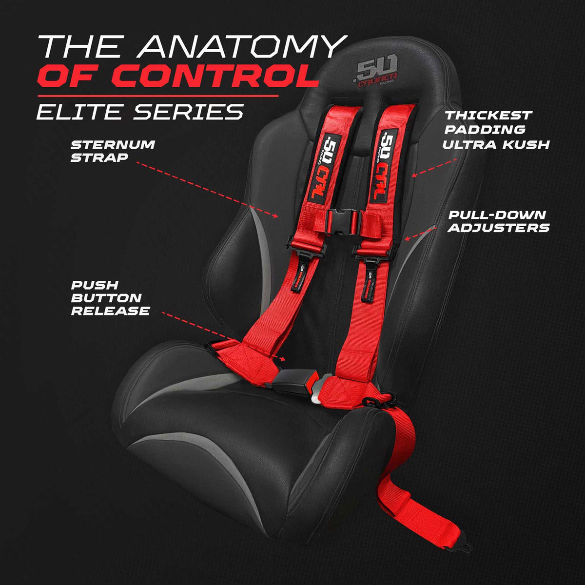 Elite Series 2" & 3" 4 point Harness with push button release