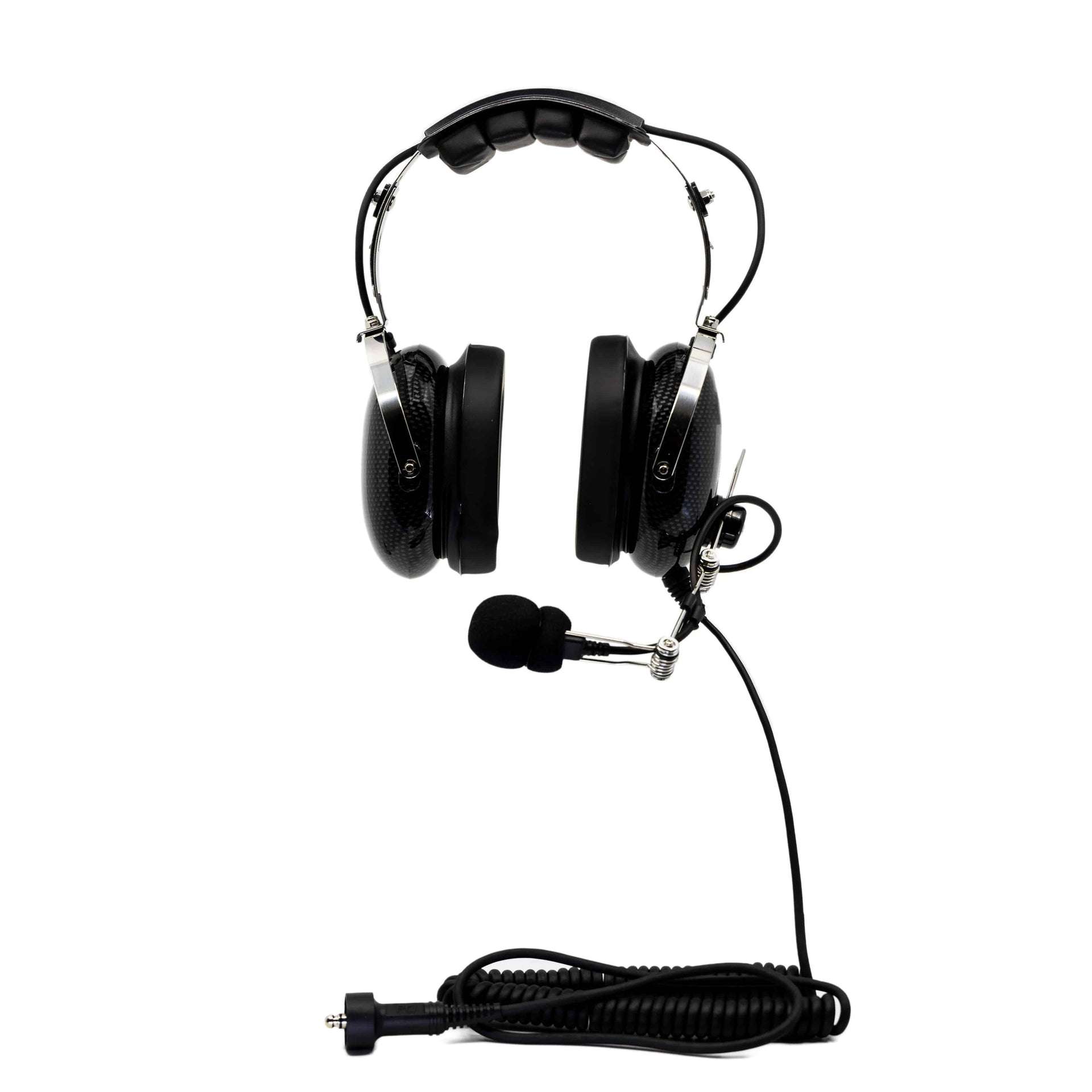 Elite Headset lightweight carbon fiber communication headset with noise attenuation and adjustable microphone