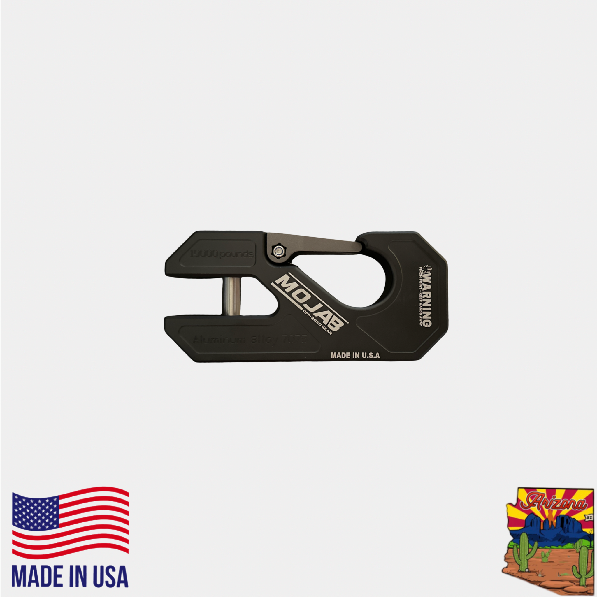 Aluminum Winch Shackle, Closed Latch with Lifetime Warranty