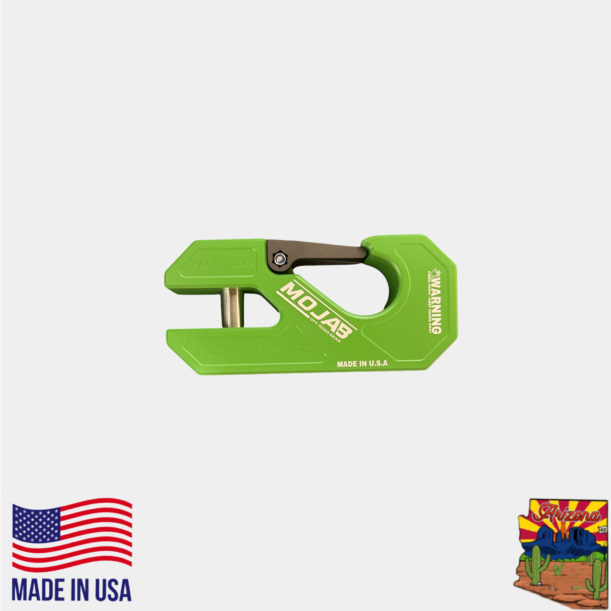 Aluminum Winch Shackle, Closed Latch with Lifetime Warranty