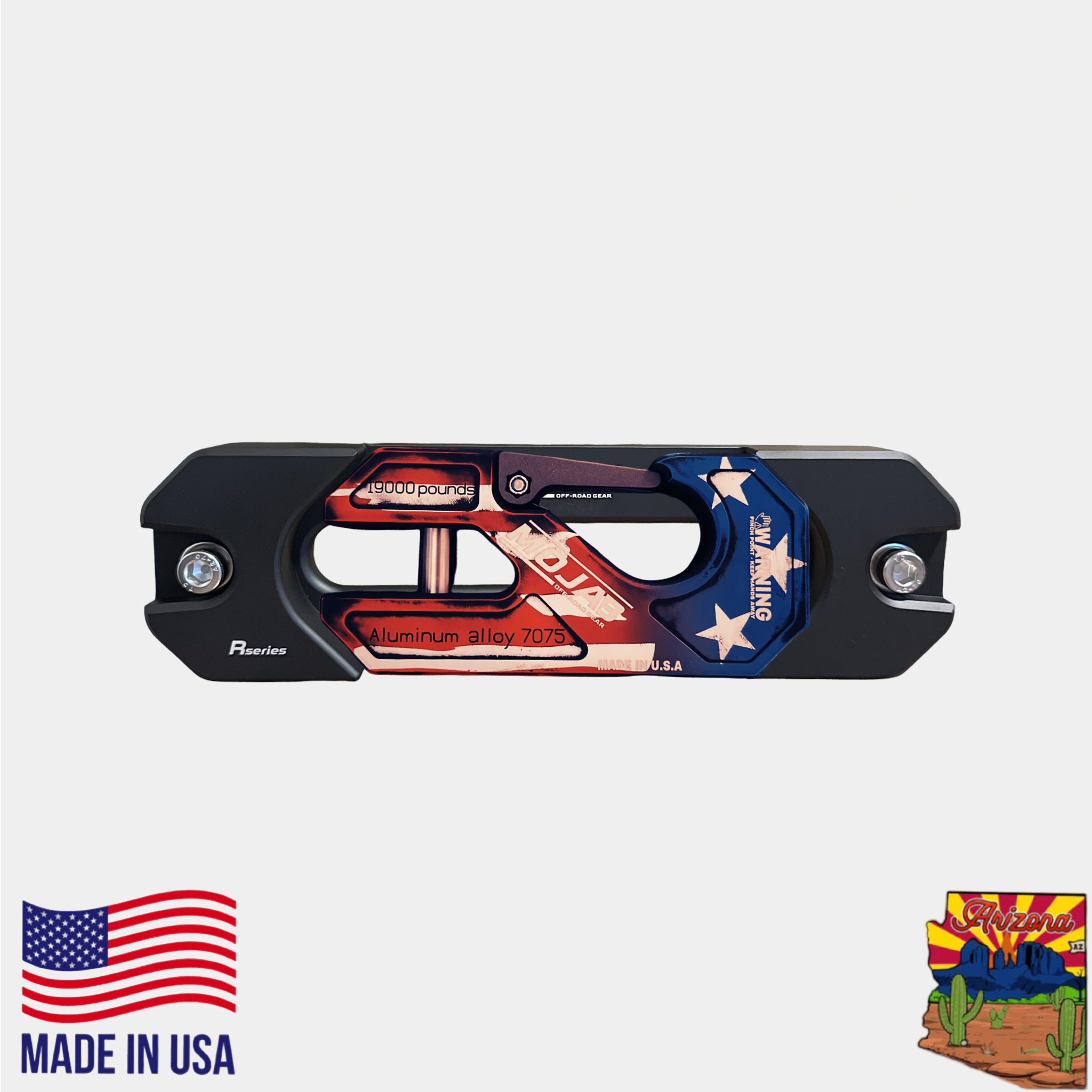 American Flag Aluminum Recessed Winch Shackle Kit with Fairlead