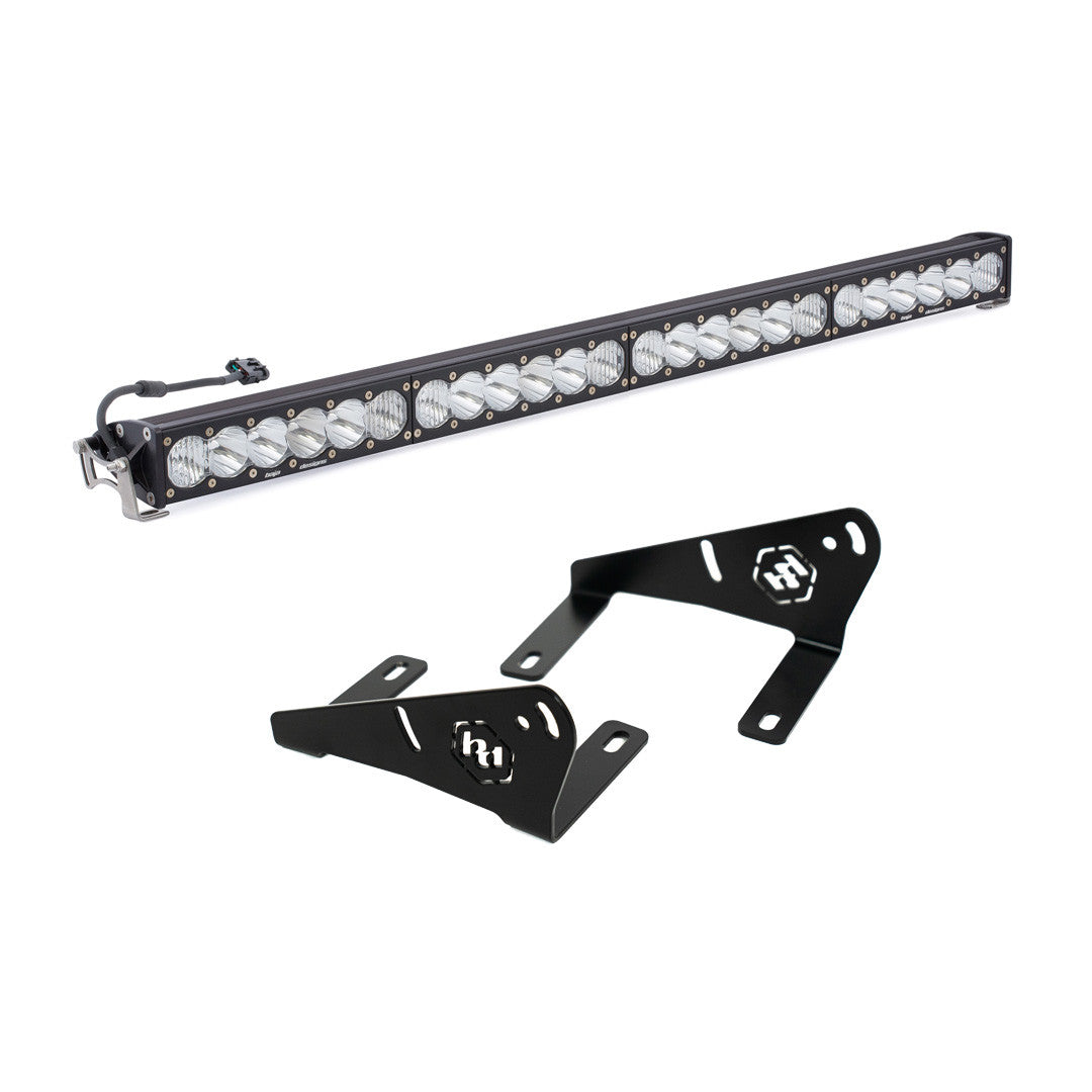 Baja Designs OnX6+ 40" LED roof light bar kit mounted on Polaris RZR Pro R