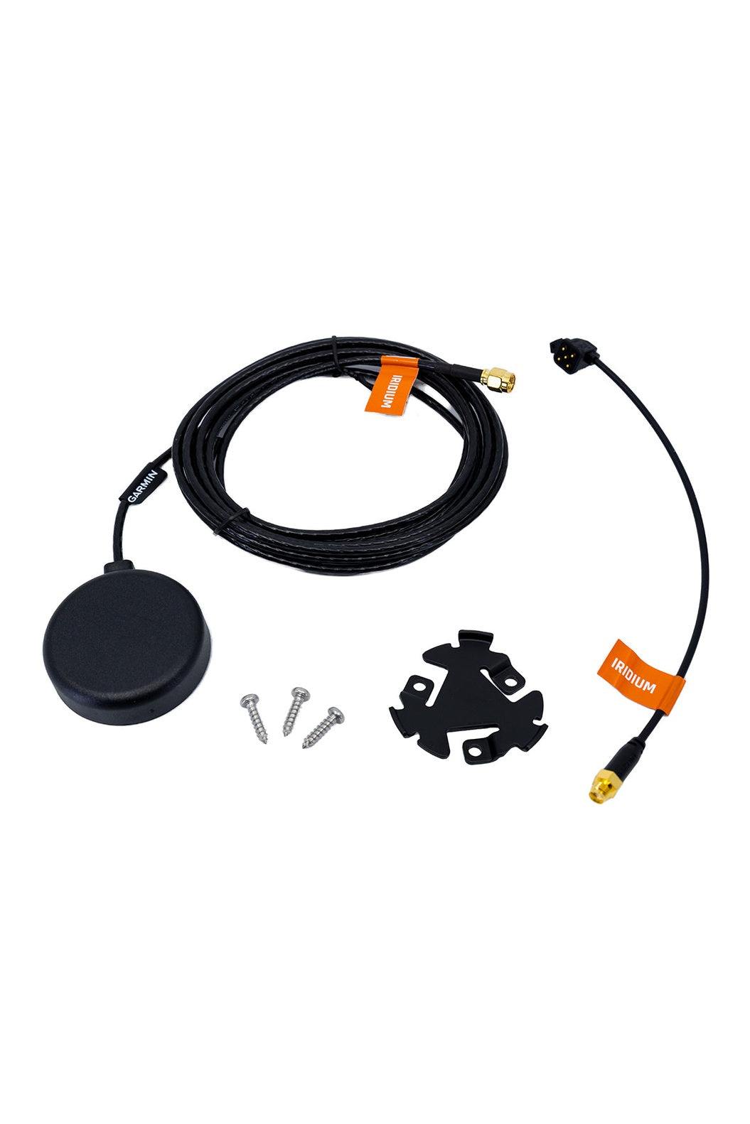 Garmin External inReach Antenna with 9.8 ft cable and mounting accessories in water-resistant housing