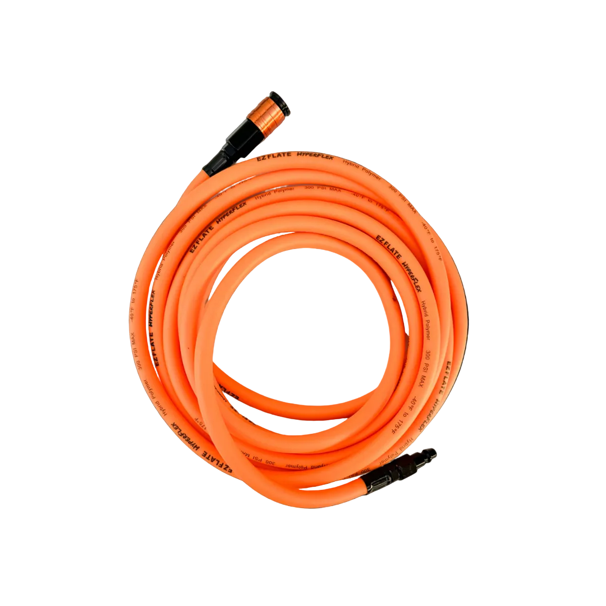 Hyperflex Extension 16 FT. air hose with industrial couplers for on-board air setups and EZ FLATE, rated up to 300 PSI