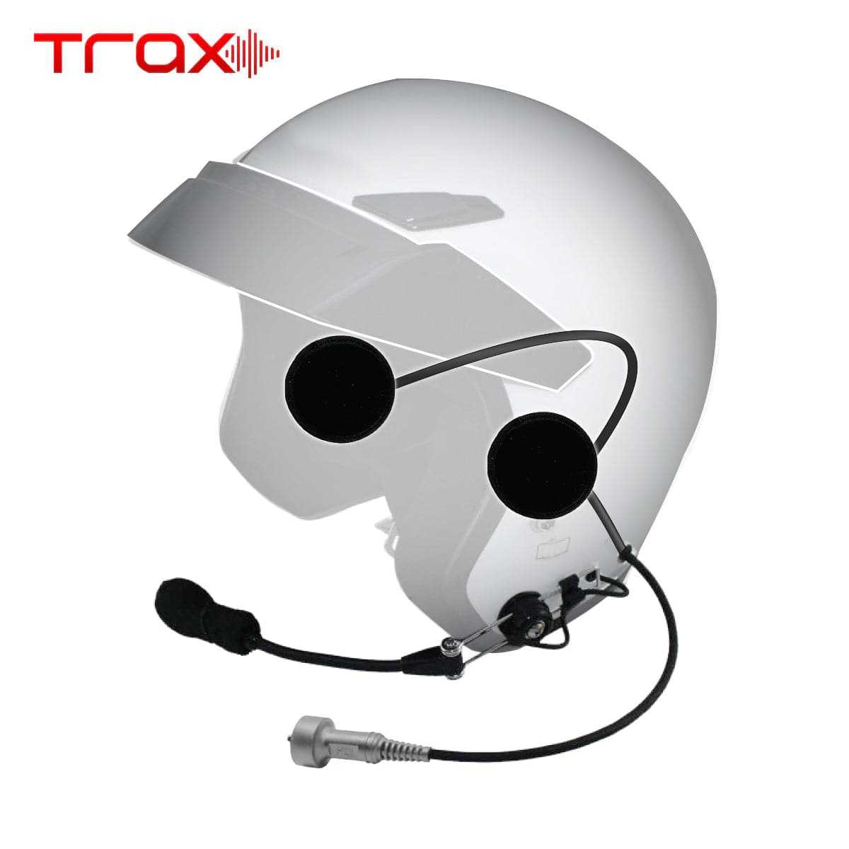 Trax Open Face Helmet wiring kit with noise cancelling microphone and HFI speakers for Trax intercoms