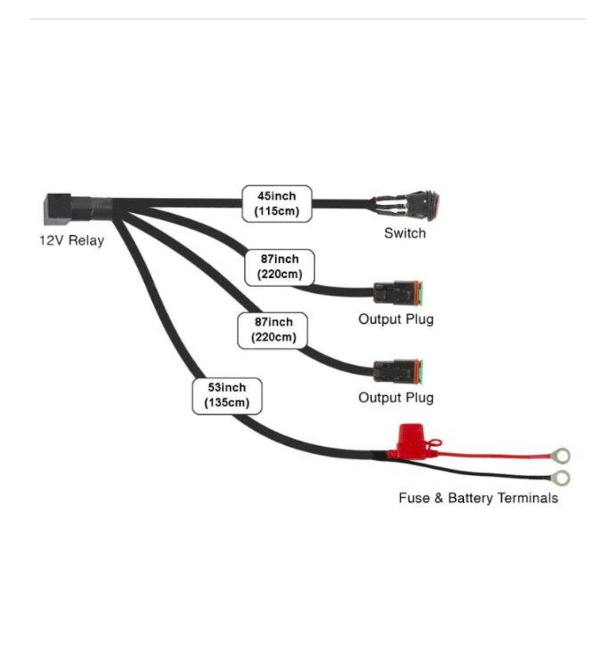 Dual Spotlight Wiring Harness - 3M Waterproof Encapsulated Wiring