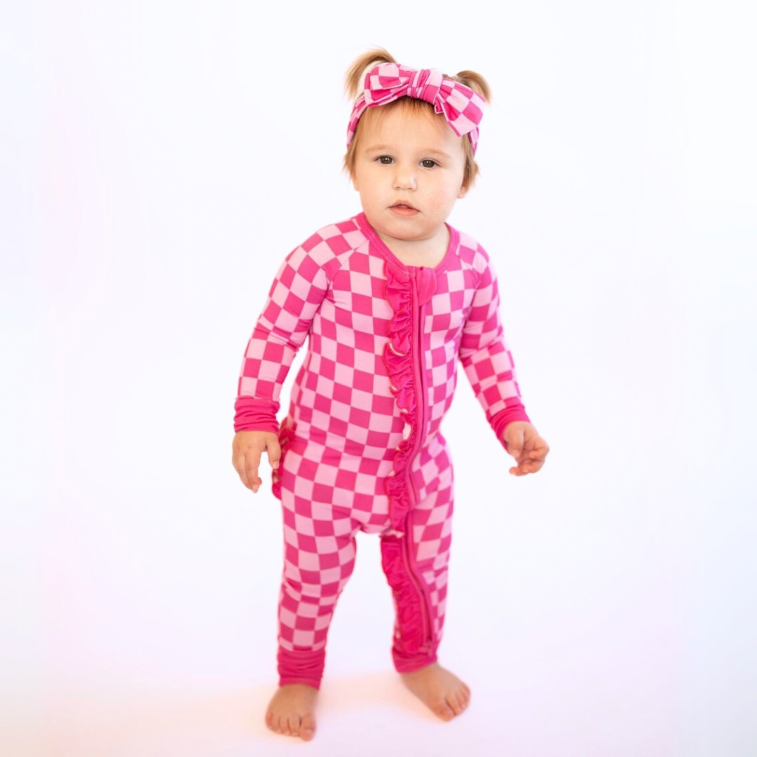 Convertible Ruffle Zippy - Soft Bamboo Baby Onesie with 2-Way Zippers