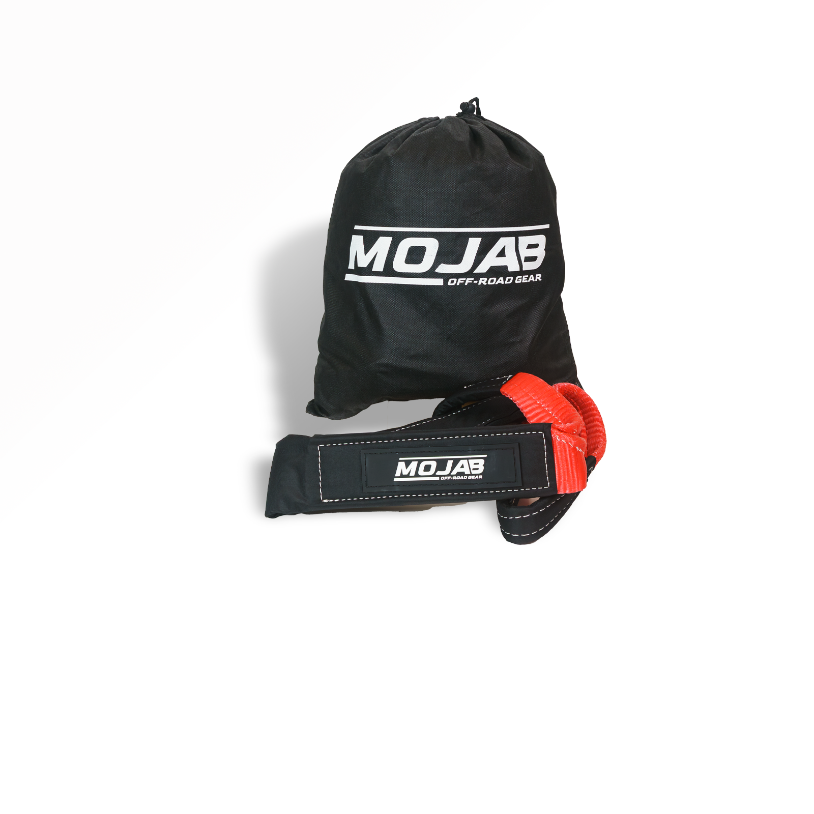 Off-road winch short strap 3x4 ft with storage bag and velcro straps for versatile vehicle recovery and repair