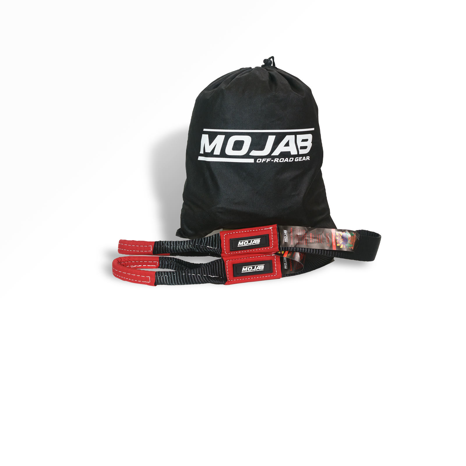 2-inch by 4-foot durable nylon short strap with red reinforced loops, black storage bag, and Velcro straps for off-road use