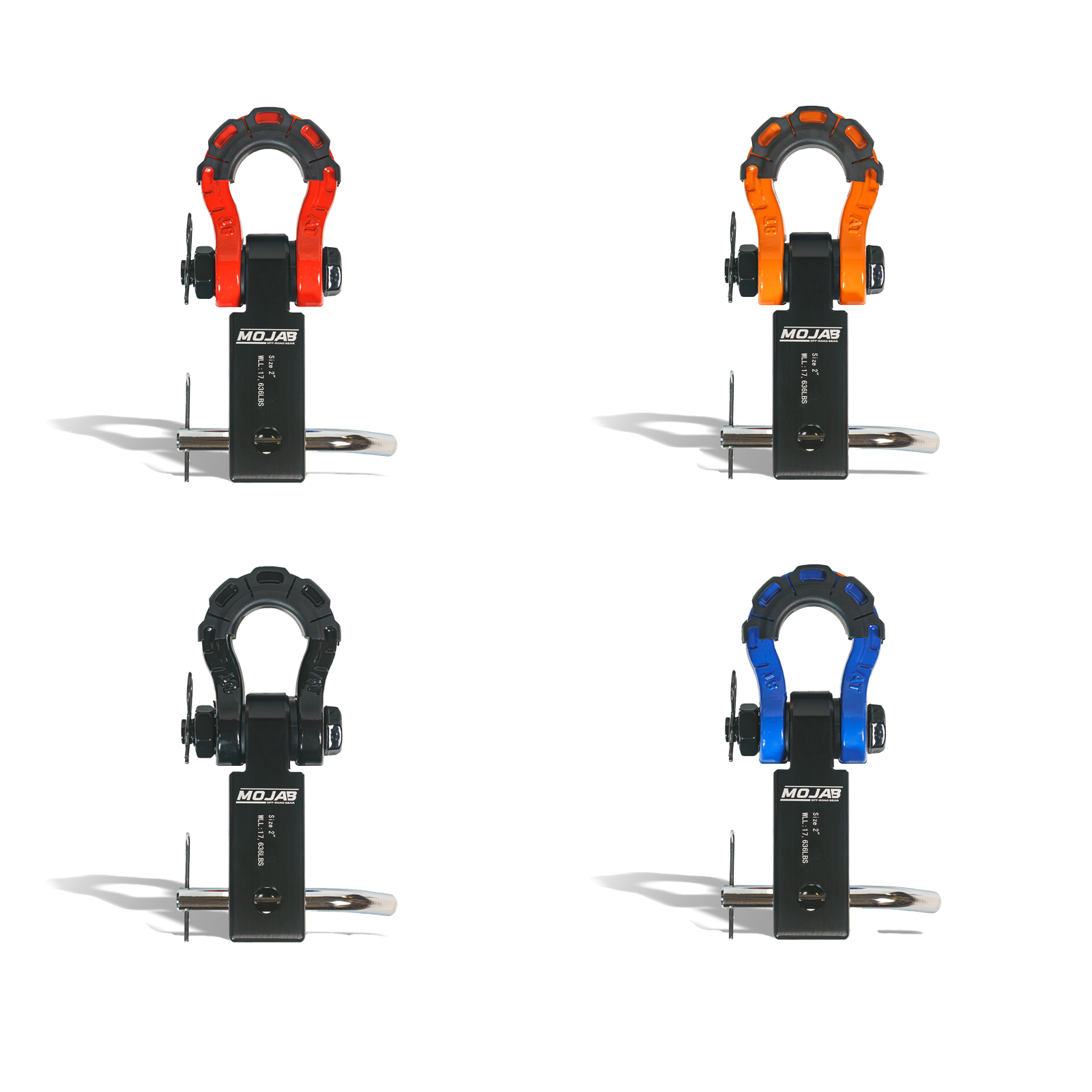 2-inch Aluminum Hitch Receiver with Steel D-Shackle and Canvas Bag for Heavy-Duty Towing