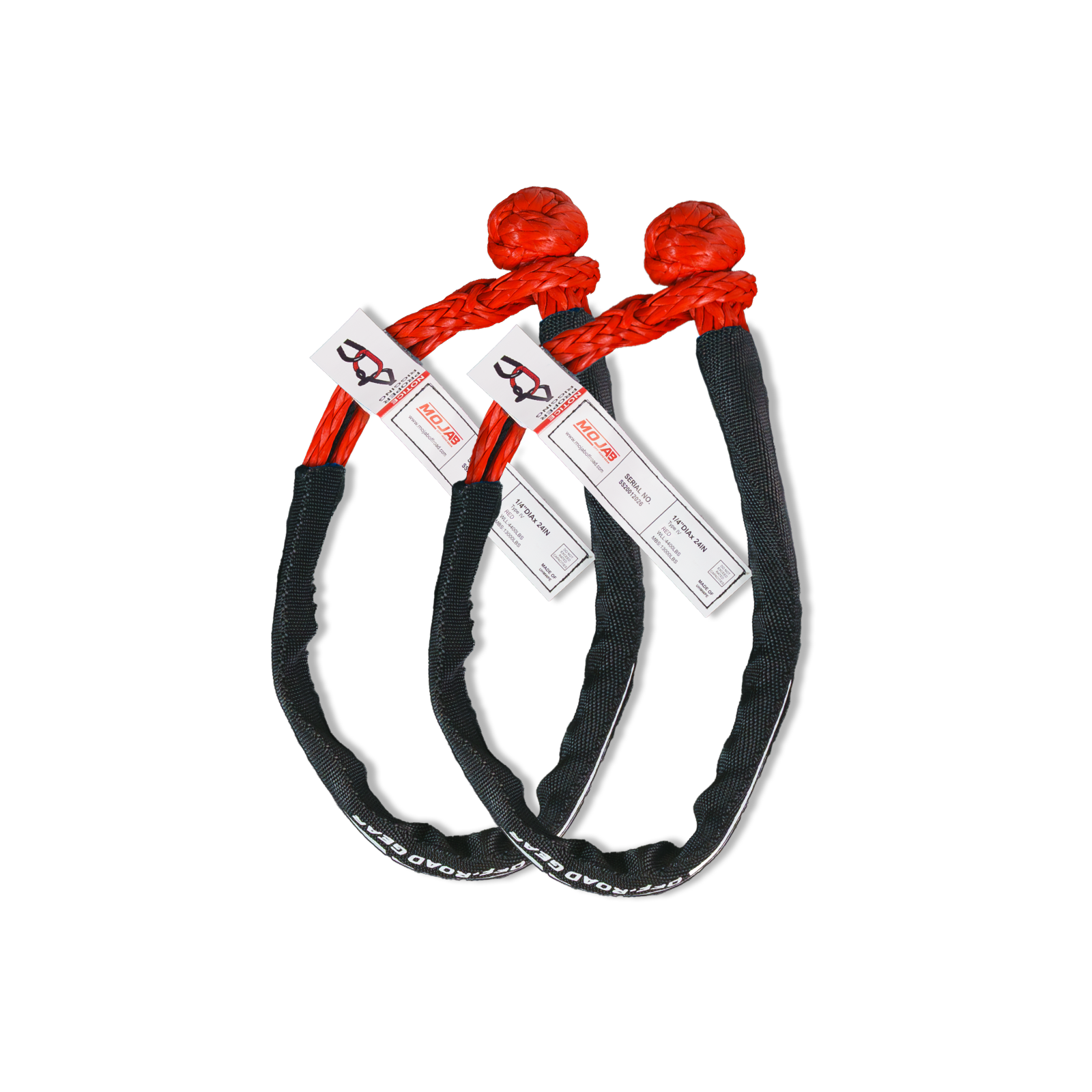 Soft Shackle 1/4'' x 24'' set with sleeve and storage bag, 13,000 lbs MBS, lifetime warranty