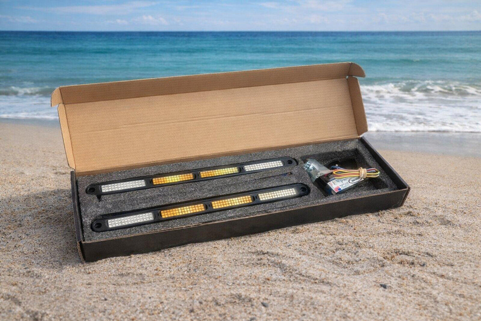 Marshin Whips 12-inch chase light set with control module for off-road vehicle safety and visibility