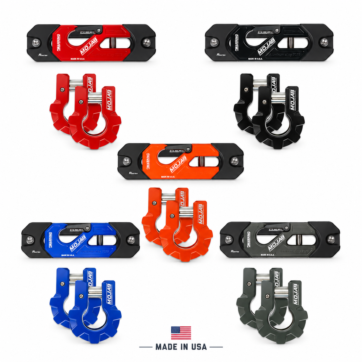 Color-Matched Recessed Winch Shackle & 3/4” Aluminum D-Shackles