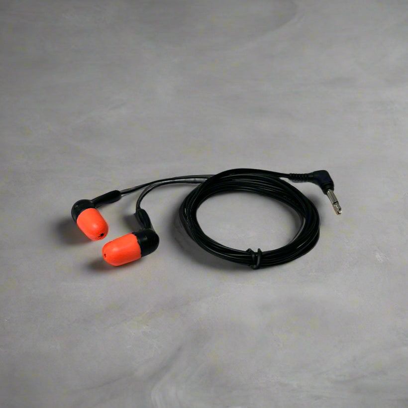 Clearance listen-only scanner ear pieces with soft foam tips and 3.5mm mono plug for clear audio in noisy environments