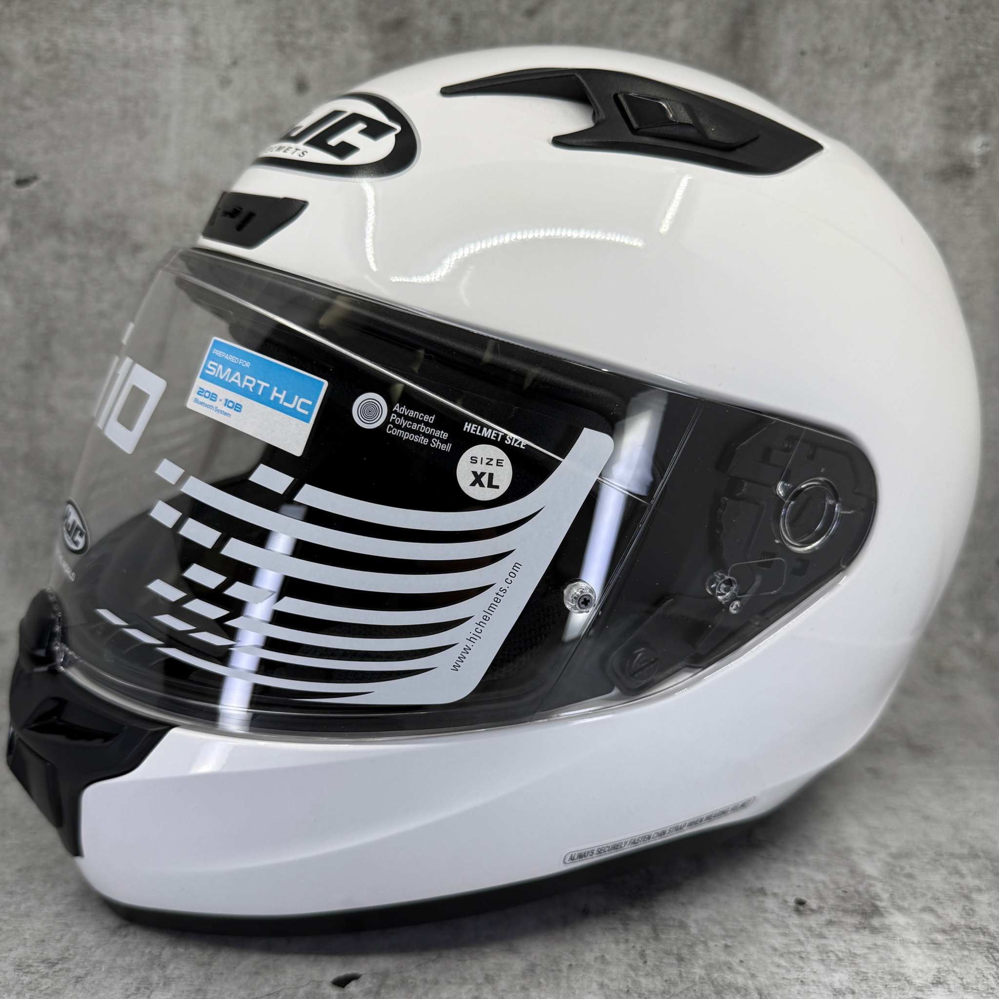 Clearance HJC i10 DOT Helmet - White - High Usage - PCI Race Radios