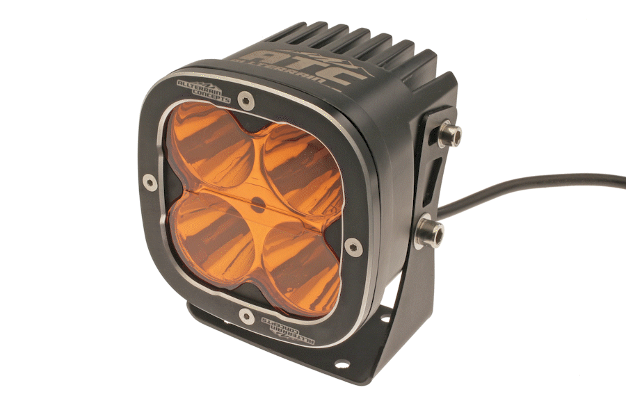 X PRO RACE SERIES Pod LED light with amber backlight and black aluminum housing