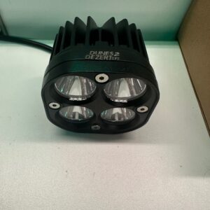 Pair of D2D 3" 40W LED Pod Lights in white and amber with durable diecast aluminum housing for off-road use