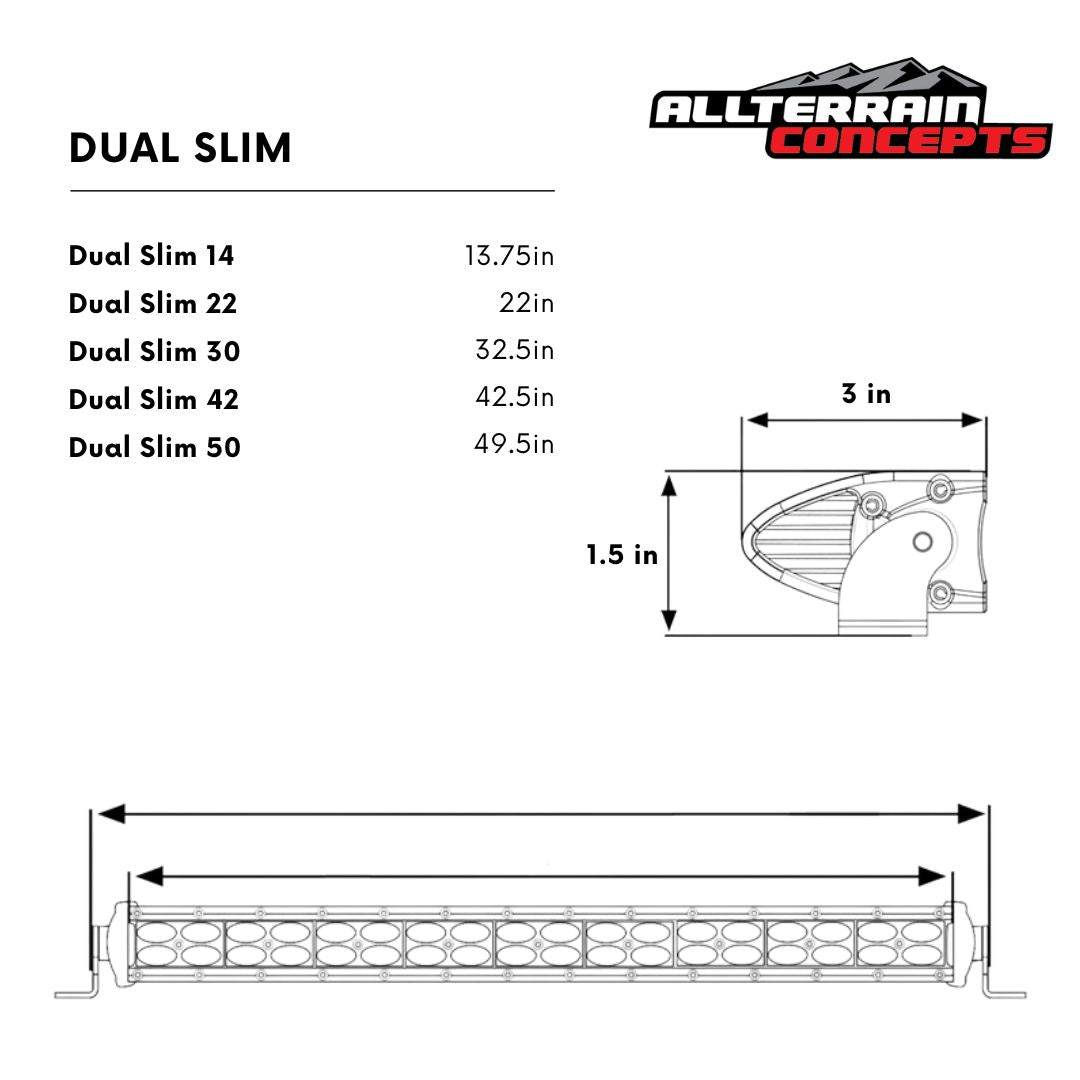 Dual Slim Series Light Bars - Off-Road LED Light Bars, Waterproof, Slim