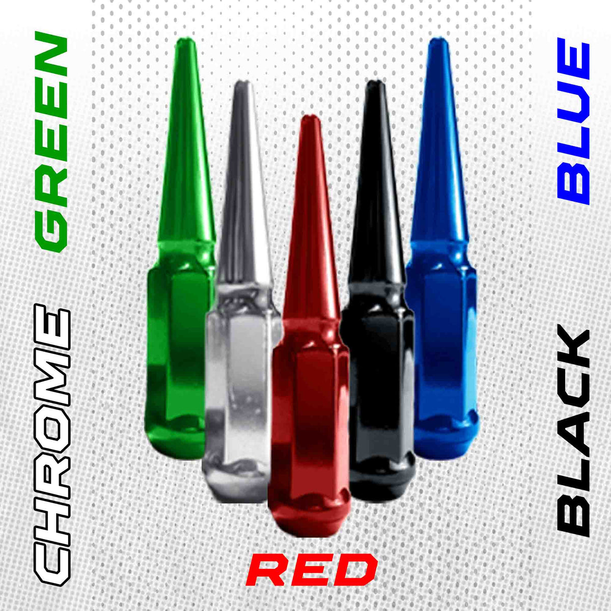 12x1.5mm Extended Spike Lug Nuts - 60 Degree Taper Seat