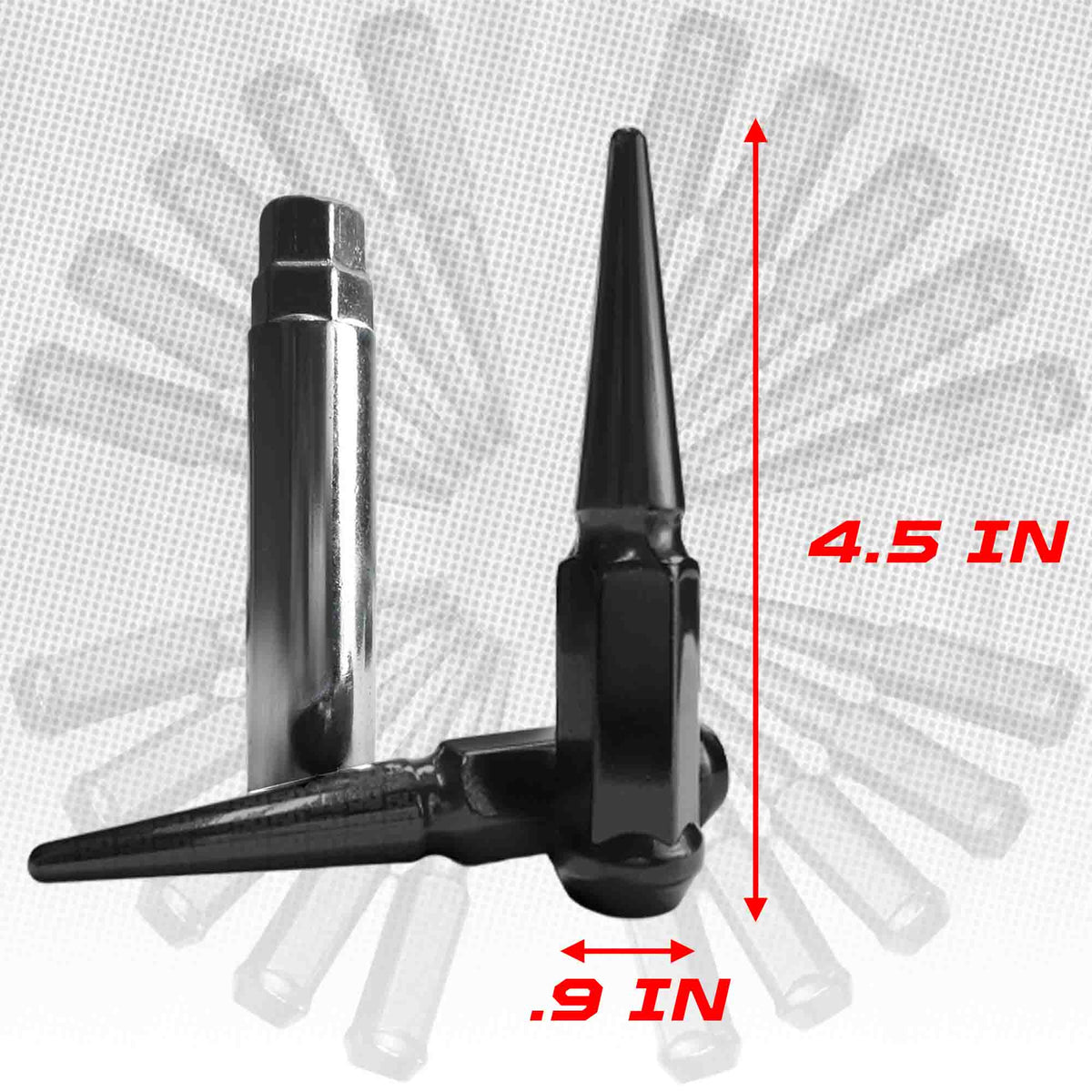 14x1.5mm Extended Spike Lug Nuts - 60 Degree Taper Seat
