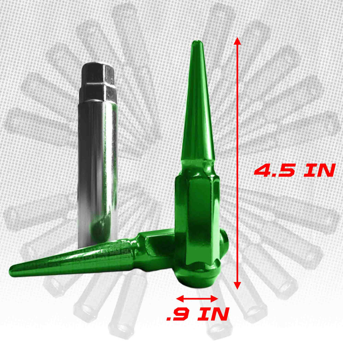 14x2.0mm Extended Spike Lug Nuts - 60 Degree Taper Seat