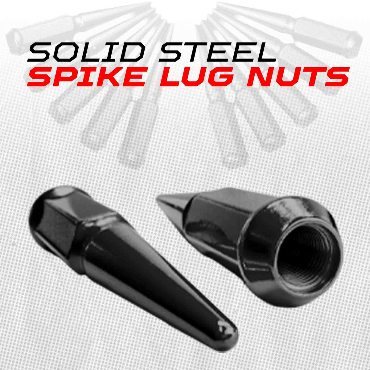 12x1.25mm Extended Spike Lug Nuts - 60 Degree Taper Seat