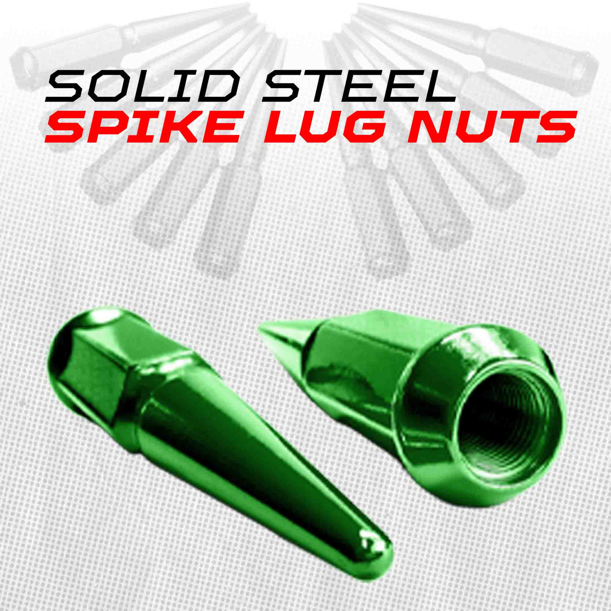 10x1.25mm Extended Spike Lug Nuts - 60 Degree Taper Seat