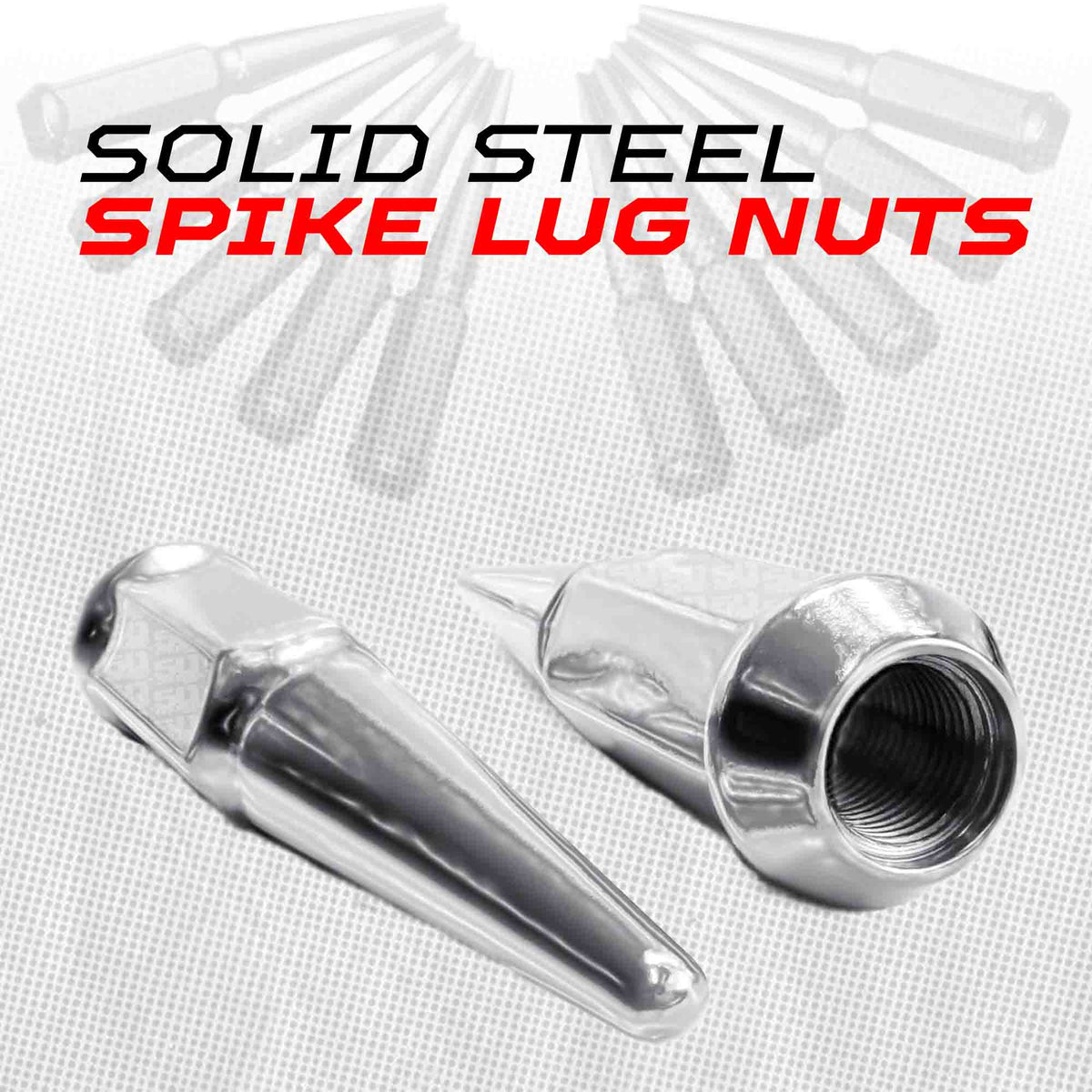 10x1.25mm Extended Spike Lug Nuts - 60 Degree Taper Seat