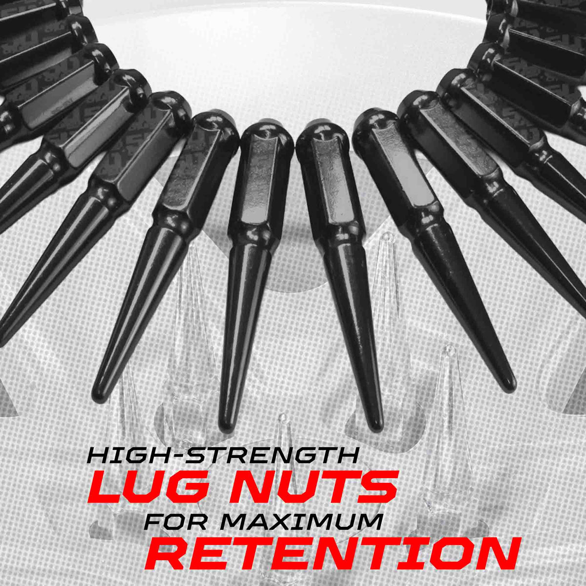 1/2 Inch Extended Spike Lug Nuts - 60 Degree Taper Seat
