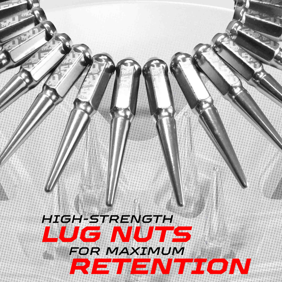 10x1.25mm Extended Spike Lug Nuts - 60 Degree Taper Seat