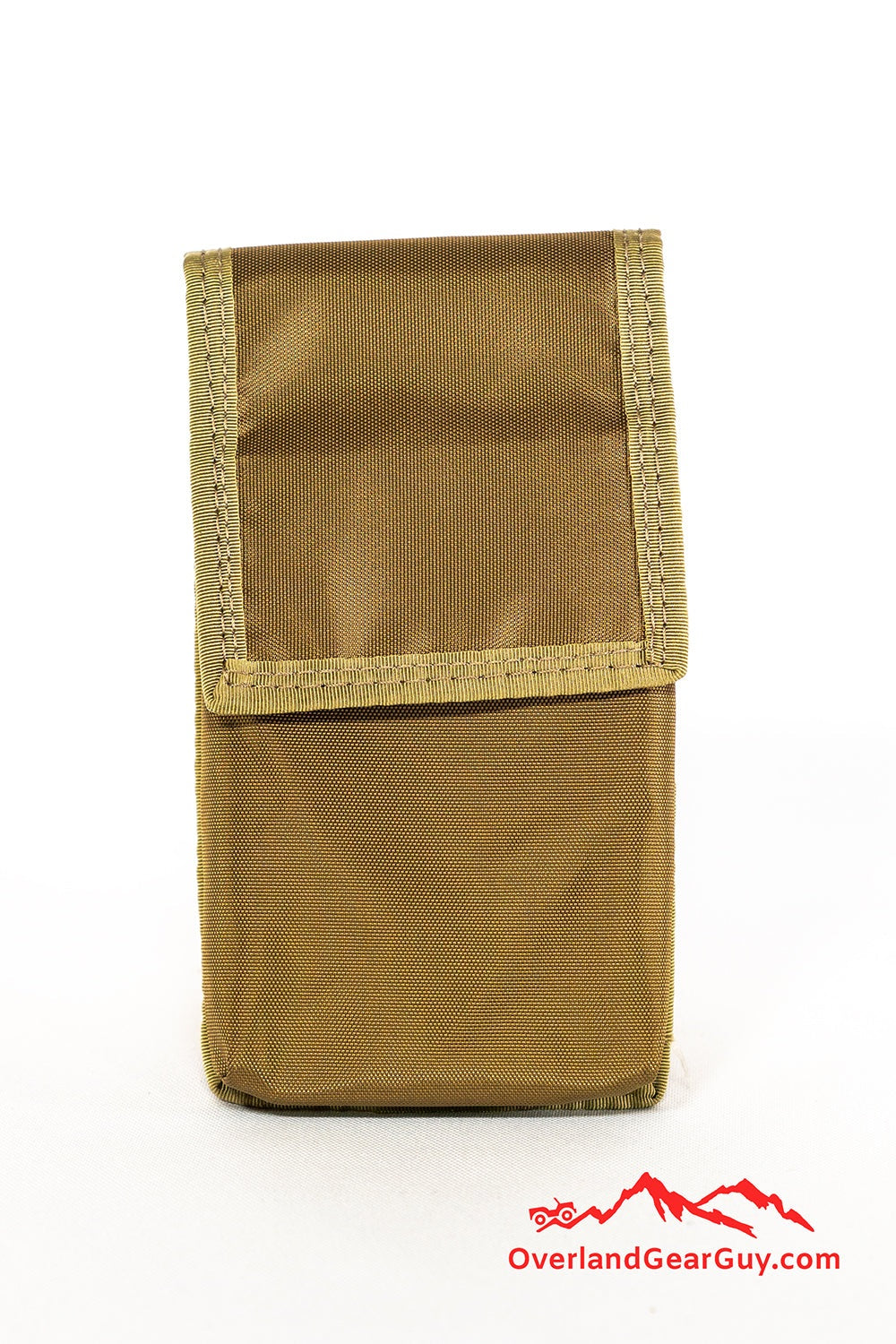 MOLLE Cell Phone Pouch in brown durable fabric for larger smartphones, made in USA