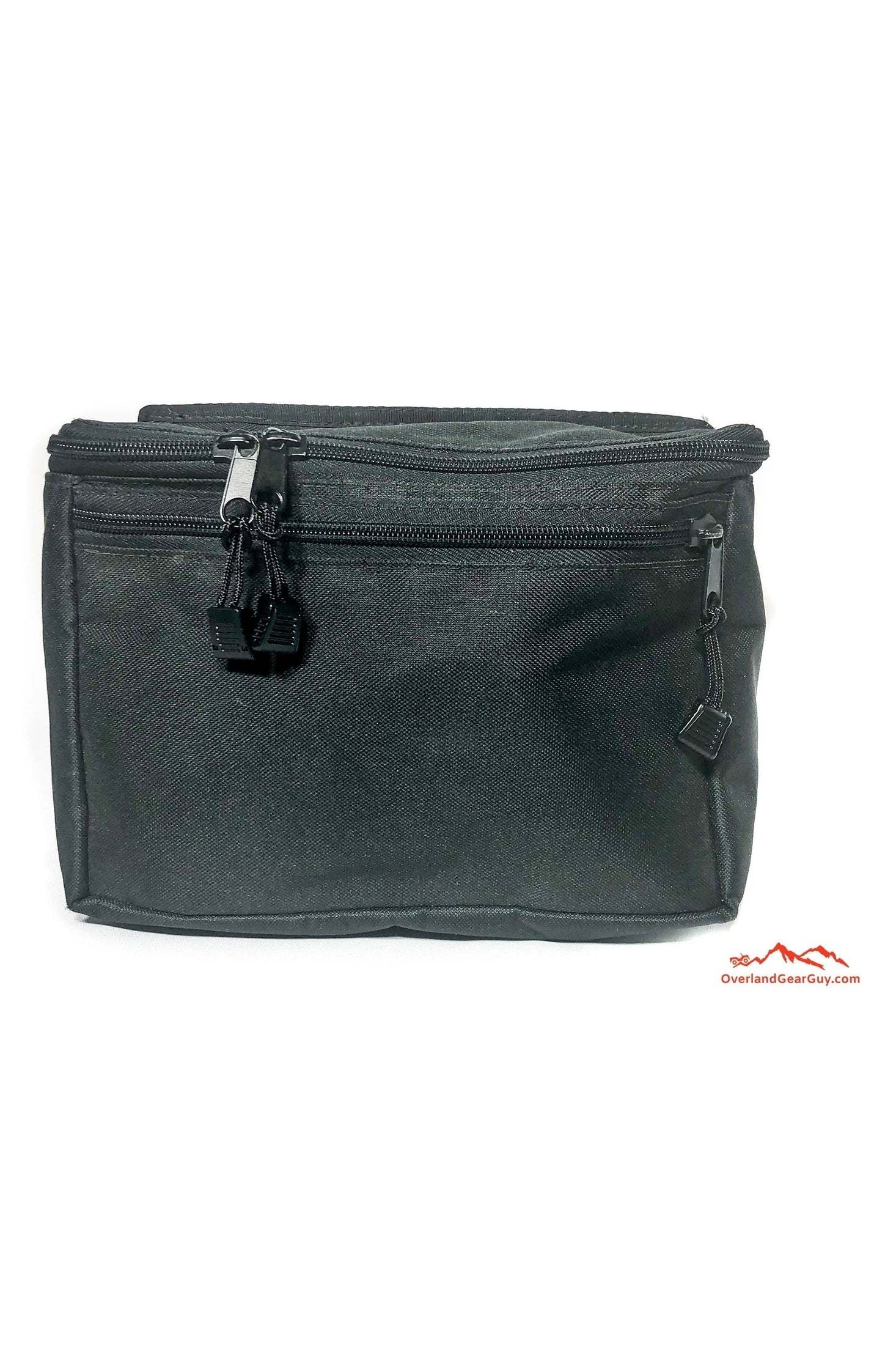 Black MOLLE Cargo Pocket with multiple zippered compartments for versatile gear storage and MOLLE compatibility.