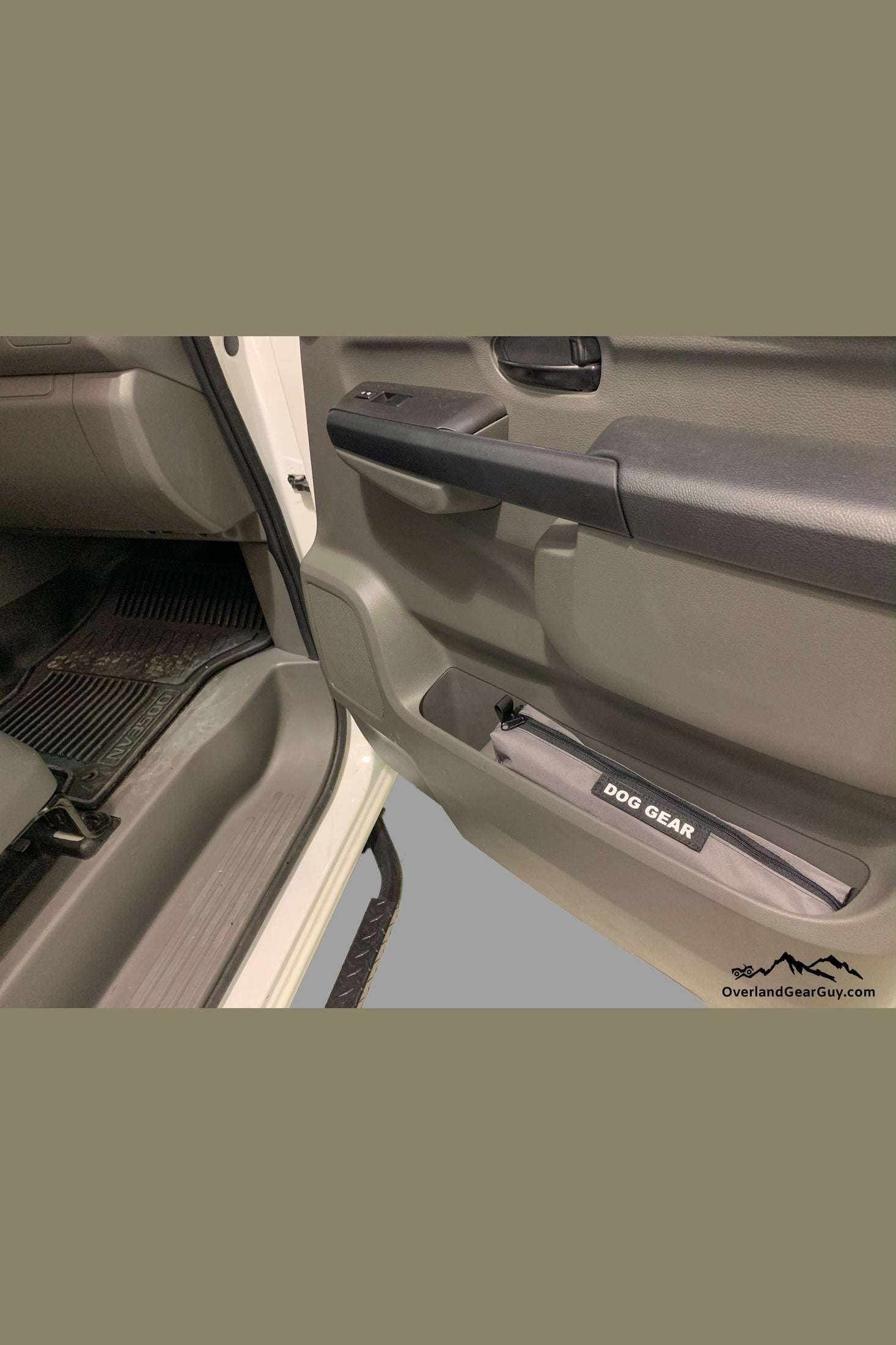 Nissan NV van door with custom-fit storage cubby pouch for organized interior