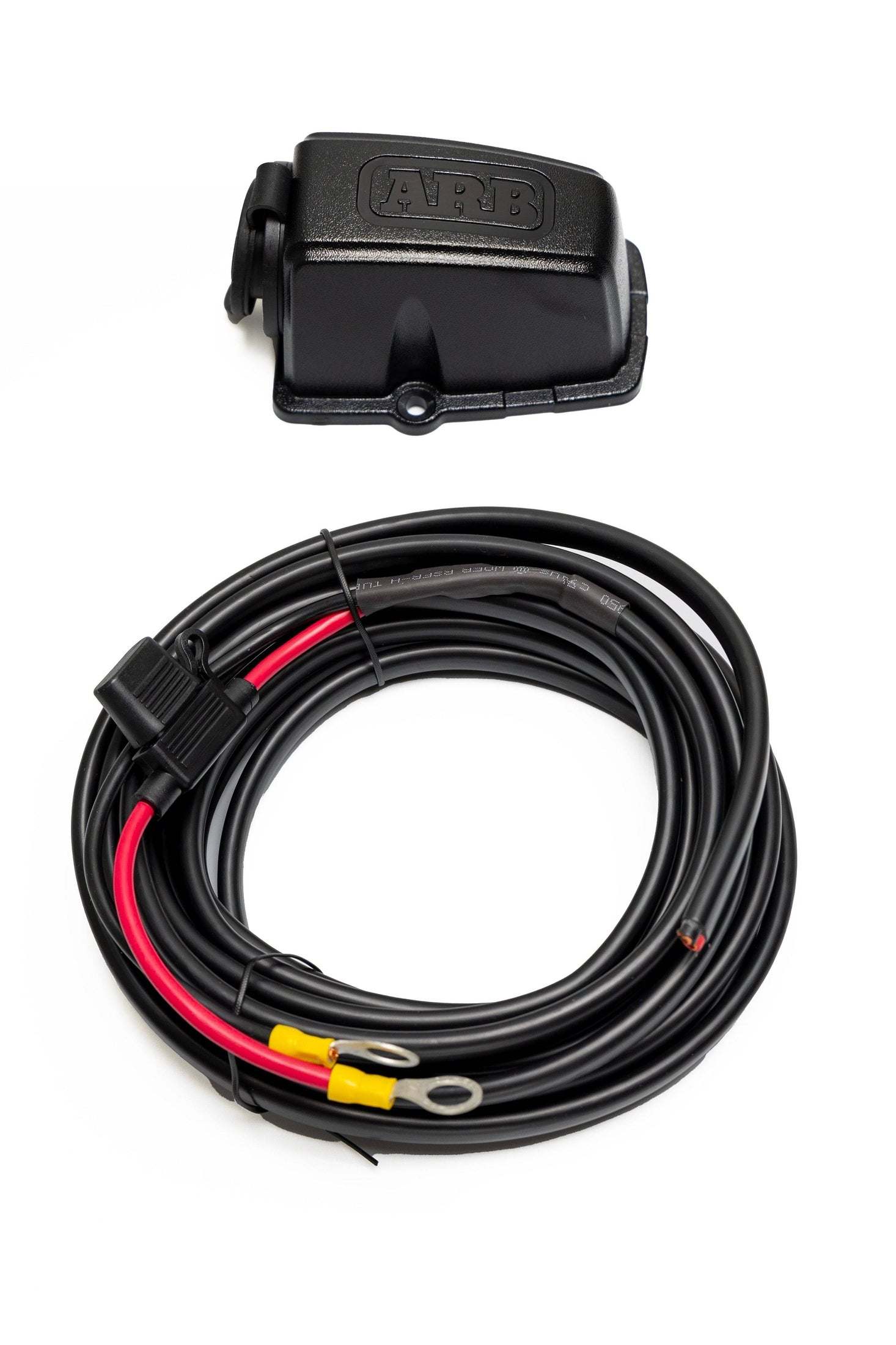 UC Starlink hard wire power cable with 20-foot 10-gauge direct-to-battery connection and surface-mounted receptacle for reliable satellite internet power.