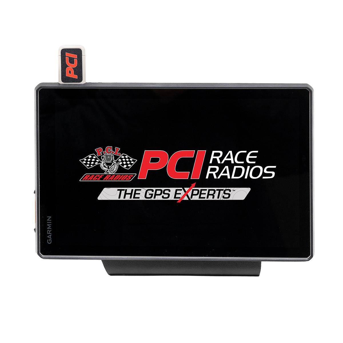 PCI PRO Series 2025+ GPS Bracket mounted on Polaris Pro dash with adjustable slider for Garmin and Lowrance GPS devices