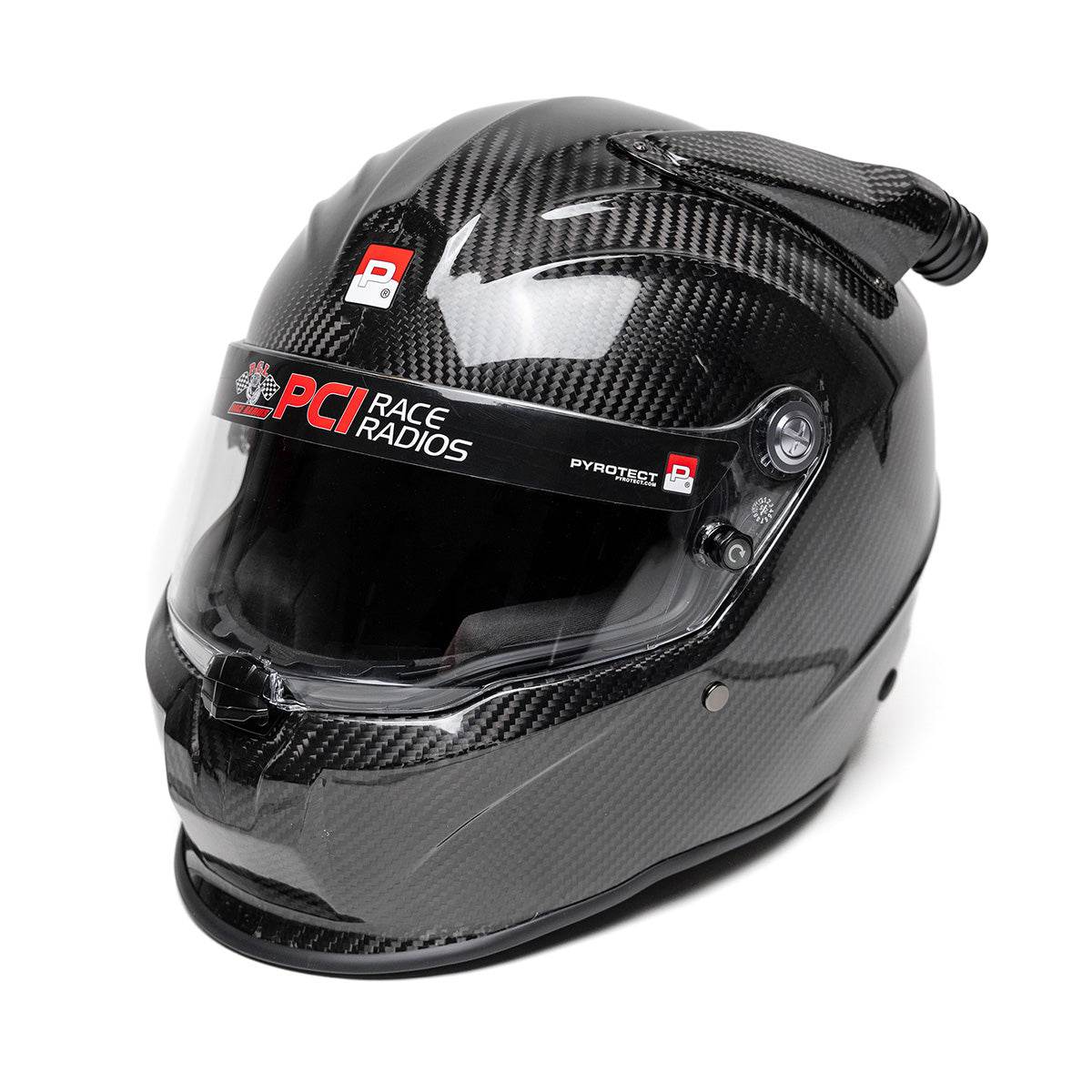 Pyrotect Pro Race Carbon MidAir SA2025 Helmet with carbon composite shell and Mid Forced Air system
