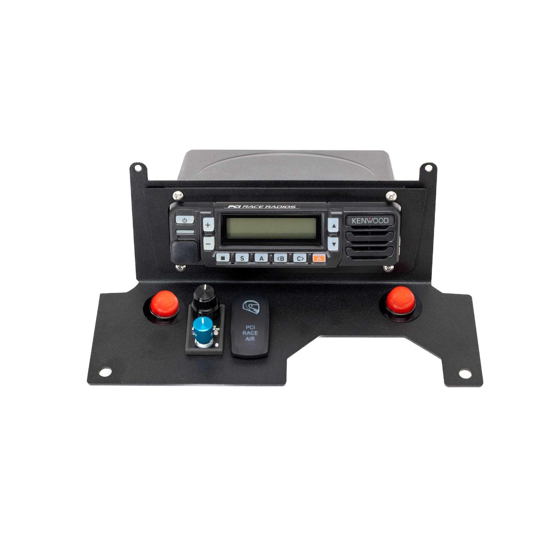 Polaris Xpedition radio mounting bracket with antenna holder and push to talk button holes